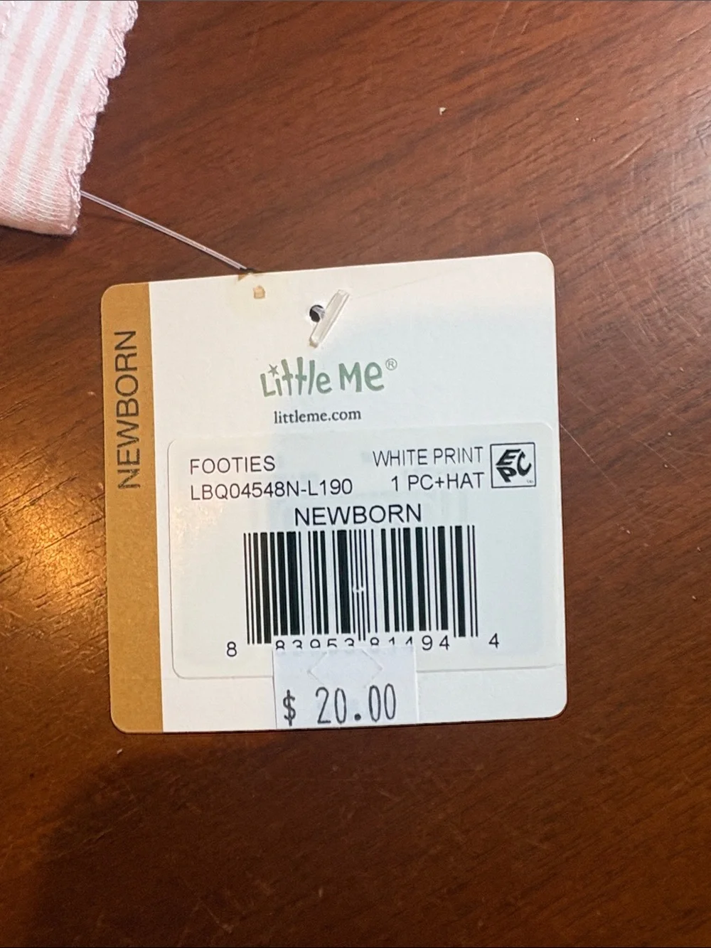 Little Me Pink & White Bunny Print Footed One-Piece with Bolero